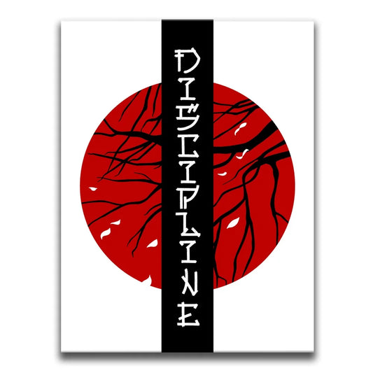 Discipline Sakura Tree - Black Posters, Prints, & Visual Artwork TheGoatWallArt PORTRAIT 18x24 0.75" STANDARD