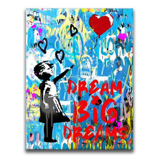 Dream Big Dreams - Banksy Warhol Mashup Posters, Prints, & Visual Artwork TheGoatWallArt PORTRAIT 18x24 0.75" STANDARD