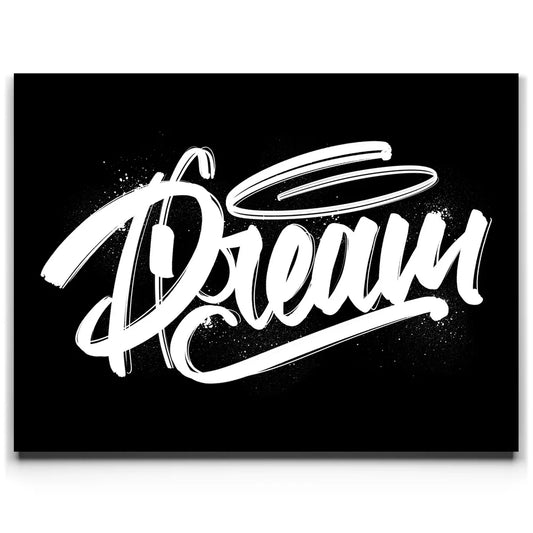 Dream Calligraphy - Black and White II Posters, Prints, & Visual Artwork TheGoatWallArt LANDSCAPE 24x18 0.75" STANDARD