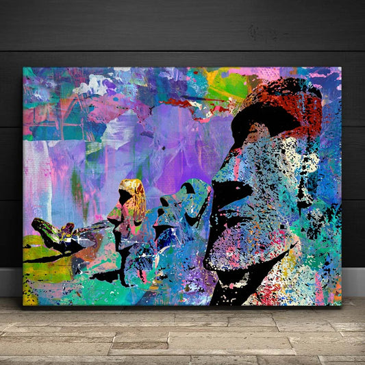 Easter Island Moai II Posters, Prints, & Visual Artwork TheGoatWallArt LANDSCAPE 24x18 0.75" STANDARD