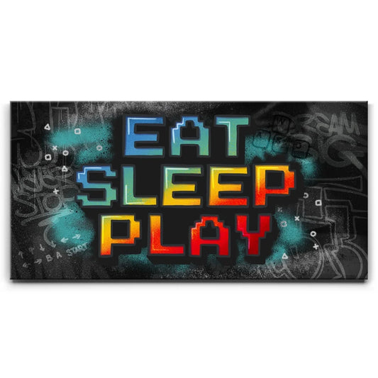 Eat Sleep Play I - Graffiti Posters, Prints, & Visual Artwork TheGoatWallArt LANDSCAPE - WIDE 30x15 0.75" STANDARD