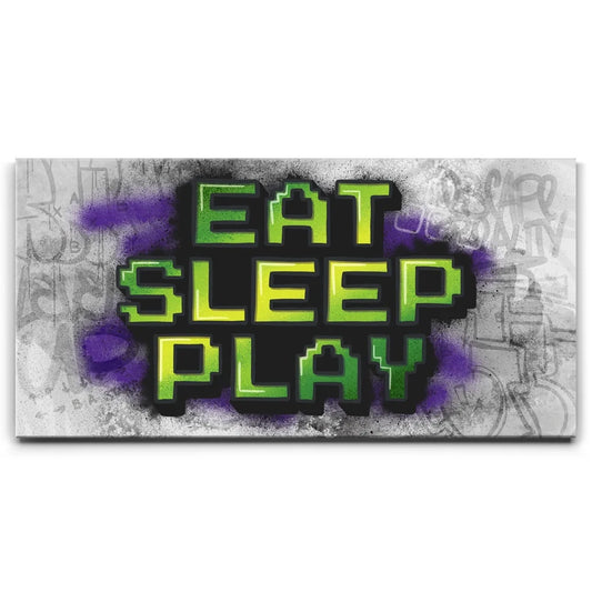 Eat Sleep Play II - Graffiti Posters, Prints, & Visual Artwork TheGoatWallArt LANDSCAPE - WIDE 30x15 0.75" STANDARD