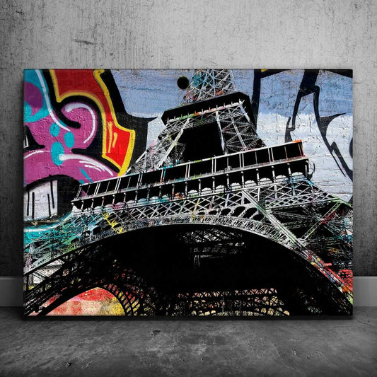 Eiffel Tower Graffiti I Posters, Prints, & Visual Artwork TheGoatWallArt LANDSCAPE 24x18 0.75" STANDARD