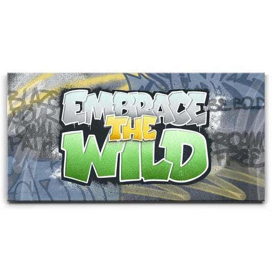 Embrace The Wild I - Graffiti Posters, Prints, & Visual Artwork TheGoatWallArt LANDSCAPE - WIDE 30x15 0.75" STANDARD