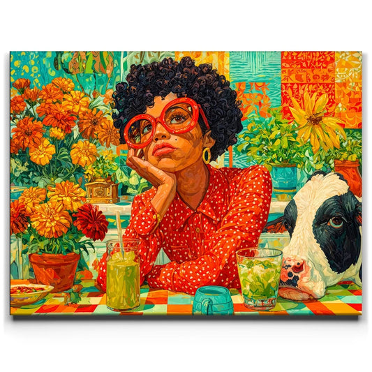 Emotional Support Heifer Posters, Prints, & Visual Artwork TheGoatWallArt LANDSCAPE 24x18 0.75" STANDARD