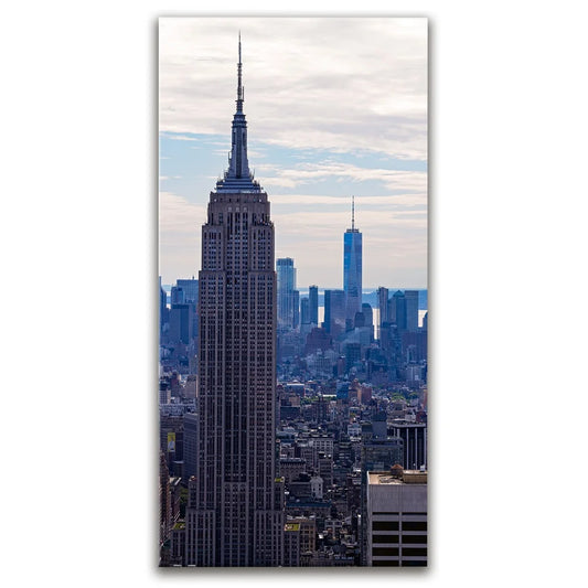 Empire State Building And One World Trade Center Vertical Panorama Posters, Prints, & Visual Artwork TheGoatWallArt PORTRAIT - TALL 15x30 0.75" STANDARD