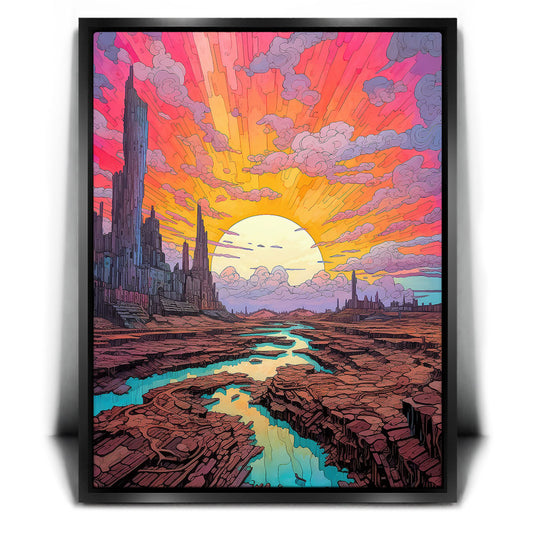 Eternal Dusk Posters, Prints, & Visual Artwork TheGoatWallArt PORTRAIT 18x24 1.70" BLACK FRAME