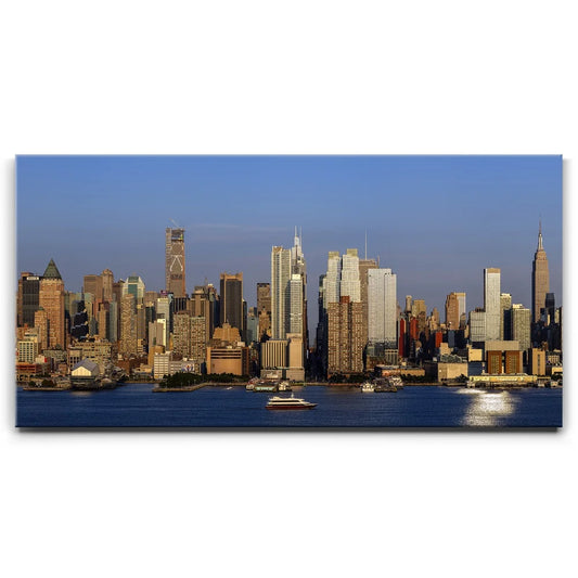 Famous Midtown Manhattan Skyline View At Sunset - 2 Of 3 Posters, Prints, & Visual Artwork TheGoatWallArt LANDSCAPE - WIDE 30x15 0.75" STANDARD