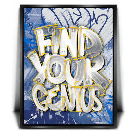 Find Your Genius - Graffiti Posters, Prints, & Visual Artwork TheGoatWallArt PORTRAIT 18x24 1.70" BLACK FRAME