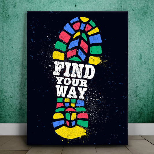 Find Your Way - Adventurer Posters, Prints, & Visual Artwork TheGoatWallArt PORTRAIT 18x24 0.75" STANDARD