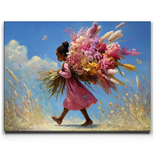 Flower Girl Posters, Prints, & Visual Artwork TheGoatWallArt LANDSCAPE 24x18 0.75" STANDARD