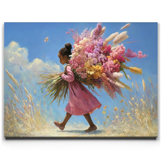 Flower Girl Posters, Prints, & Visual Artwork TheGoatWallArt LANDSCAPE 24x18 0.75" STANDARD