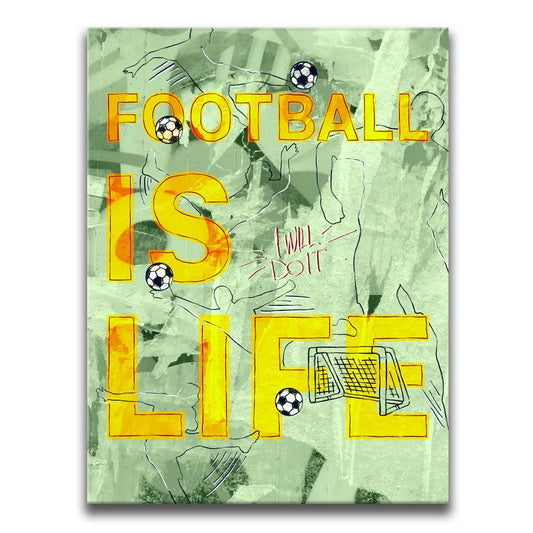 Football Is Life - Sketch II Posters, Prints, & Visual Artwork TheGoatWallArt PORTRAIT 18x24 0.75" STANDARD