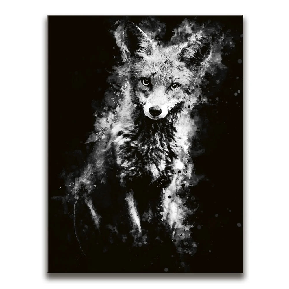 Featured image 1 for Fox - Watercolor - Black and White