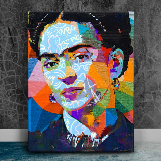 Frida Kahlo - Abstract Posters, Prints, & Visual Artwork TheGoatWallArt PORTRAIT 18x24 0.75" STANDARD