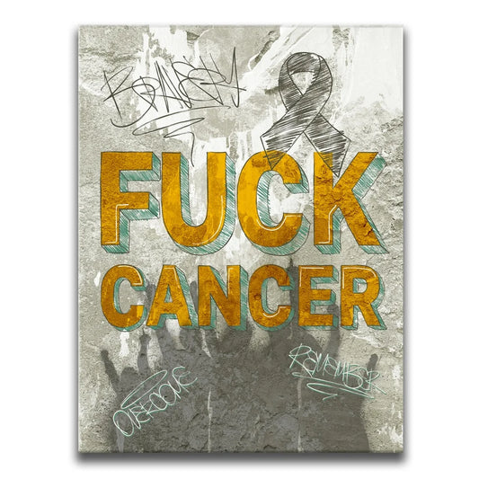 F*CK Cancer - Sketch I Posters, Prints, & Visual Artwork TheGoatWallArt PORTRAIT 18x24 0.75" STANDARD