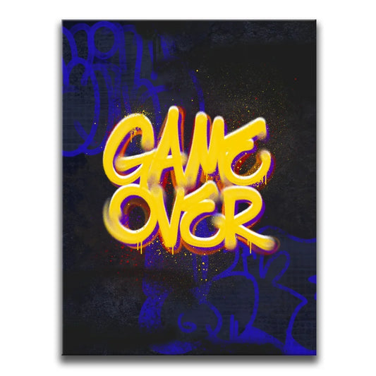 Game Over - Graffiti - Pacman Style Posters, Prints, & Visual Artwork TheGoatWallArt PORTRAIT 18x24 0.75" STANDARD