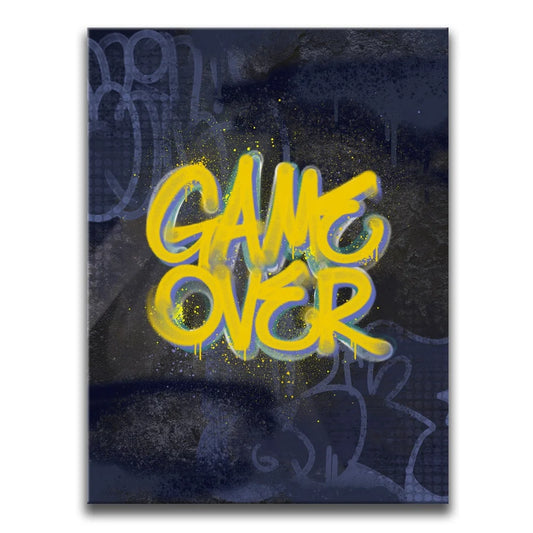 Game Over - Graffiti - Space Invaders Style Posters, Prints, & Visual Artwork TheGoatWallArt PORTRAIT 18x24 0.75" STANDARD
