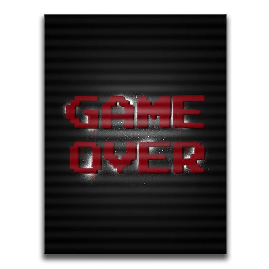 Game Over - Red Posters, Prints, & Visual Artwork TheGoatWallArt PORTRAIT 18x24 0.75" STANDARD