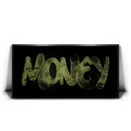 Get Money Posters, Prints, & Visual Artwork TheGoatWallArt LANDSCAPE - WIDE 30x15 1.70" BLACK FRAME