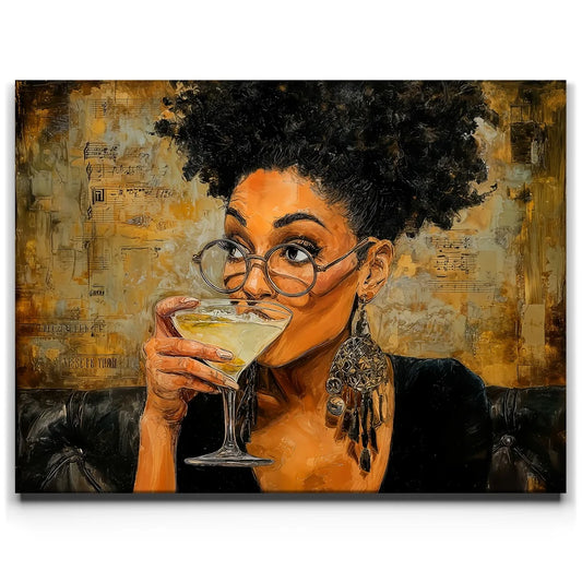 Glass Half Nosy Posters, Prints, & Visual Artwork TheGoatWallArt LANDSCAPE 24x18 0.75" STANDARD