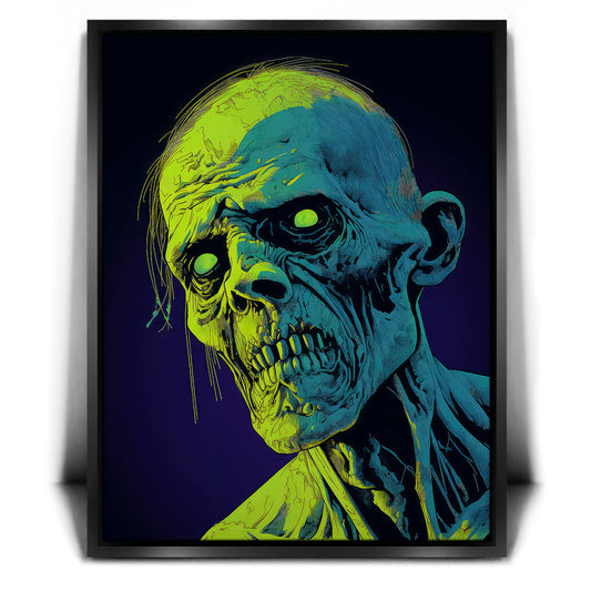 Glowing Ghoul's Haunting Gaze Posters, Prints, & Visual Artwork TheGoatWallArt PORTRAIT 18x24 1.70" BLACK FRAME