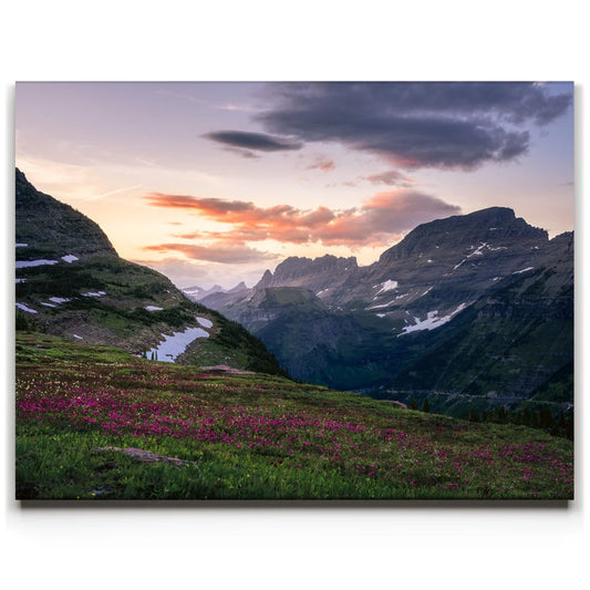 Golden hour at Glacier National Park Posters, Prints, & Visual Artwork TheGoatWallArt LANDSCAPE 24x18 0.75" STANDARD