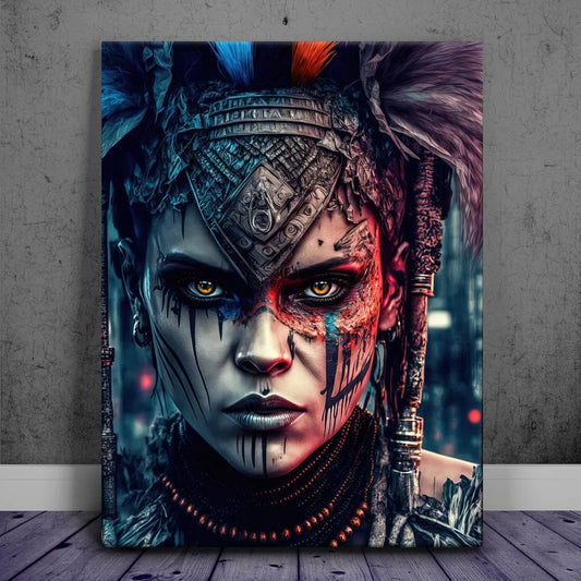 Gouyen - Native Warrior Posters, Prints, & Visual Artwork TheGoatWallArt PORTRAIT 18x24 0.75" STANDARD