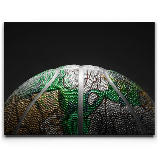Graffiti Basketball - Celtics Colors Posters, Prints, & Visual Artwork TheGoatWallArt LANDSCAPE 24x18 0.75" STANDARD