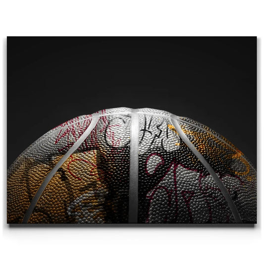 Graffiti Basketball - Heat Colors Posters, Prints, & Visual Artwork TheGoatWallArt LANDSCAPE 24x18 0.75" STANDARD
