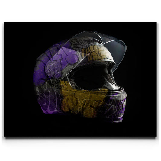 Graffiti Biker Helmet Posters, Prints, & Visual Artwork TheGoatWallArt LANDSCAPE 24x18 0.75" STANDARD