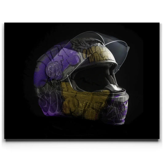 Graffiti Biker Helmet Posters, Prints, & Visual Artwork TheGoatWallArt LANDSCAPE 24x18 0.75" STANDARD