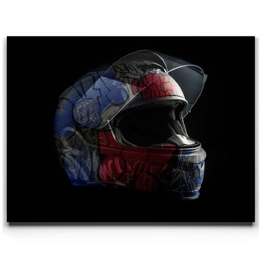 Graffiti Biker Helmet 3 Posters, Prints, & Visual Artwork TheGoatWallArt LANDSCAPE 24x18 0.75" STANDARD
