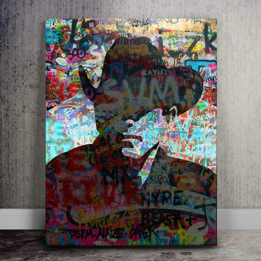 Graffiti Cowboy Posters, Prints, & Visual Artwork TheGoatWallArt PORTRAIT 18x24 0.75" STANDARD