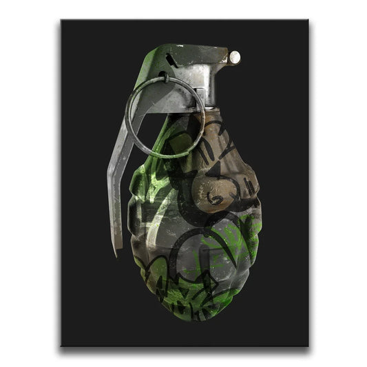 Graffiti Grenade - Camo Posters, Prints, & Visual Artwork TheGoatWallArt PORTRAIT 18x24 0.75" STANDARD