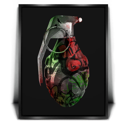 Graffiti Grenade Posters, Prints, & Visual Artwork TheGoatWallArt PORTRAIT 18x24 1.70" BLACK FRAME