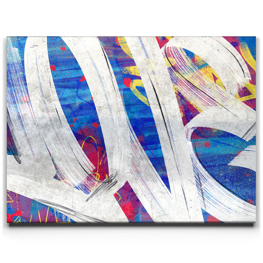 Graffiti Love - Colorful 2 Posters, Prints, & Visual Artwork TheGoatWallArt LANDSCAPE 24x18 0.75" STANDARD