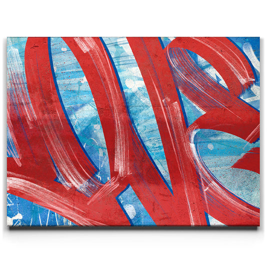 Graffiti Love - Red Posters, Prints, & Visual Artwork TheGoatWallArt LANDSCAPE 24x18 0.75" STANDARD