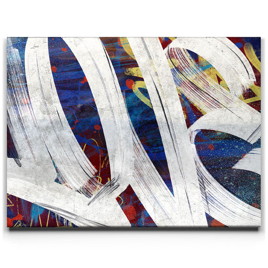 Graffiti Love - White Posters, Prints, & Visual Artwork TheGoatWallArt LANDSCAPE 24x18 0.75" STANDARD