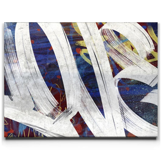 Graffiti Love - White Posters, Prints, & Visual Artwork TheGoatWallArt LANDSCAPE 24x18 0.75" STANDARD