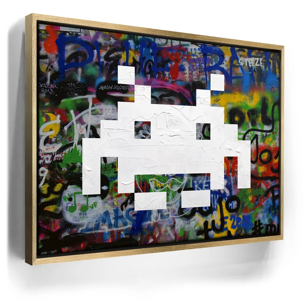 Graffiti Space Invader – TheGOATWallArt