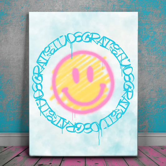 Gratitude & Happiness - Pink Posters, Prints, & Visual Artwork TheGoatWallArt PORTRAIT 18x24 0.75" STANDARD