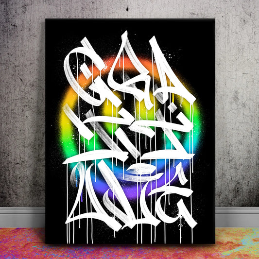 Gratitude & Happiness - Rainbow Posters, Prints, & Visual Artwork TheGoatWallArt PORTRAIT 18x24 0.75" STANDARD