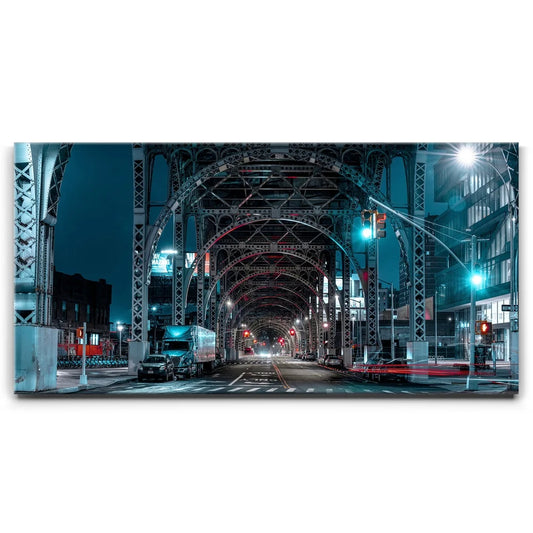 Harlem Overpass In Manhattan, New York City Posters, Prints, & Visual Artwork TheGoatWallArt LANDSCAPE - WIDE 30x15 0.75" STANDARD