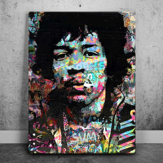 Hendrix Graffiti Canvas Set Posters, Prints, & Visual Artwork TheGoatWallArt PORTRAIT 18x24 0.75" STANDARD
