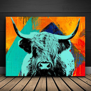 Highland Cow Teal