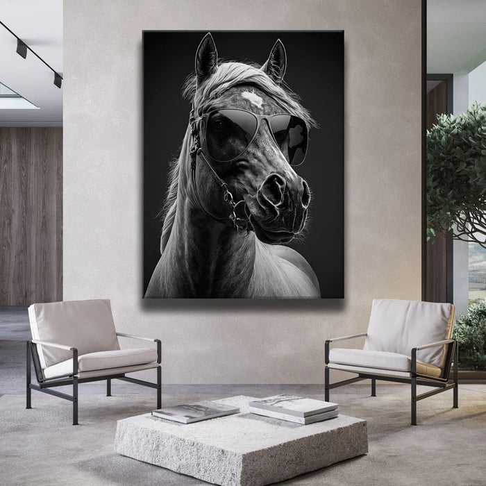 Featured image 2 for Horse Wearing Glasses II - Black and White
