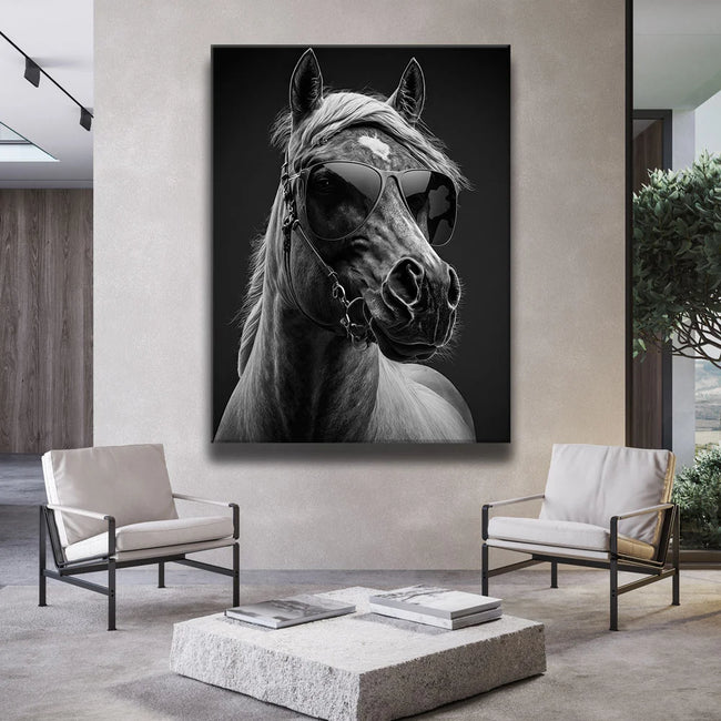 Featured image 2 for Horse Wearing Glasses II - Black and White