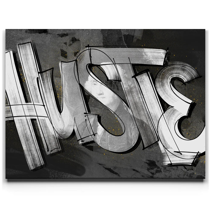 Featured image 1 for Hustle - Calligraphy - Black and White