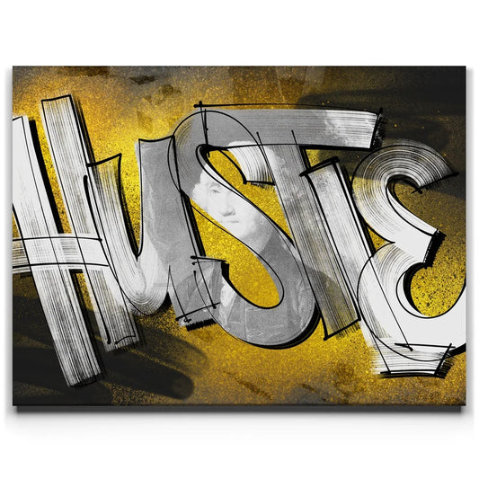 Hustle - Calligraphy Posters, Prints, & Visual Artwork TheGoatWallArt LANDSCAPE 24x18 0.75" STANDARD